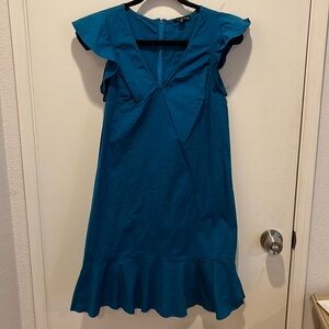 JCrew Teal flutter sleeve dress